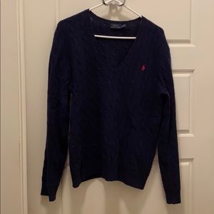 Navy polo Ralph Lauren women v neck sweater XL